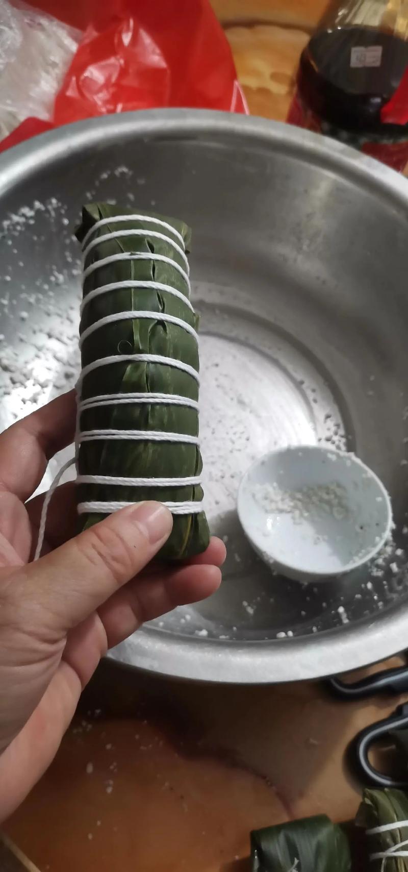 老式三角粽子的步骤照片_端午自制香甜Q弹三角粽