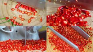 红辣椒丝怎么切_锋利刀切辣椒丝，去籽减辣增美