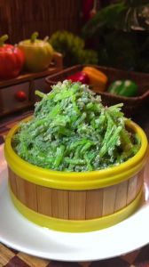 湖北菜茼蒿糊的做法_湖北家常菜，助消化，美味易做