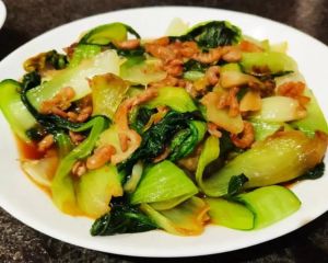 海米油菜的家常做法_清新鲜香家常菜