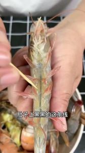 虾头怎么去内脏图解_剪开去虾肠，虾黄虾油保鲜味