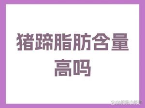 猪蹄脂肪含量很高吗_高脂猪蹄，食用有讲究