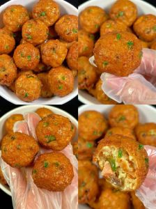 干炸素丸子的家常做法_金黄酥脆干炸素丸子，外酥里嫩做法简单！